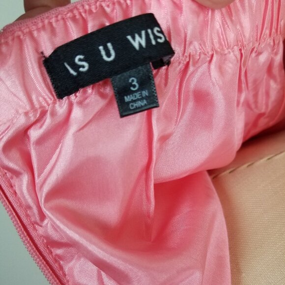 Gorgeous Ruffled Floral Coral Pink Formal Maxi Length Dress with Rhinestone Belt - Picture 12 of 12